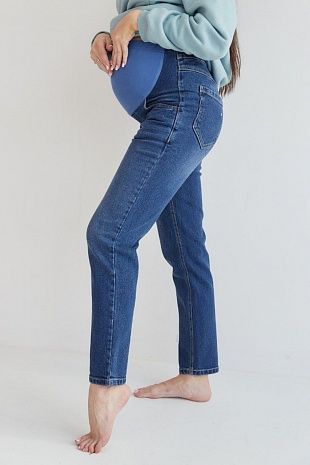 Mom Jeans для беременных в голубой варке