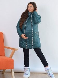 Зимняя куртка 2 в 1 для беременных в изумрудном цвете