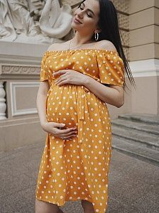 Платье для беременных "Магнолия" принт горох