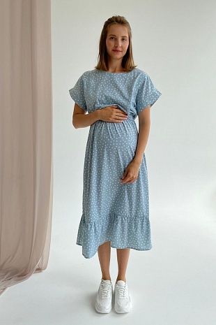 Платье для беременных и кормящих " Леди" в мятном цвете