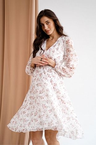 Нарядное платье для беременных " Лотос" в цветочном принте