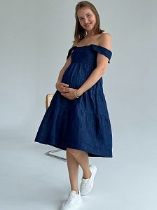 Платье- сарафан для беременных из джинсовой ткани
