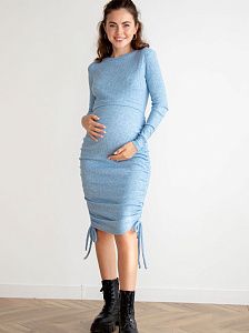 Платье для беременных  и кормящих " Линда" в голубом цвете