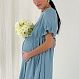 Нарядное платье для беременных "Викки", в серо-голобом цвете  1