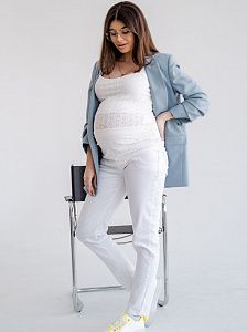 Mom Jeans для беременных в белой варке