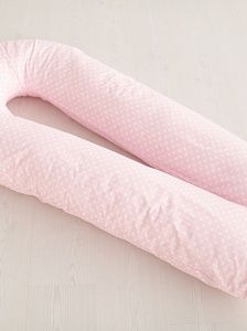 Подушка для беременных “Mommy-U”, розового цвета, принт горошек